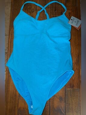 Shade & Shore Bright Turquoise One-Piece Swimsuit with Adjustable Straps